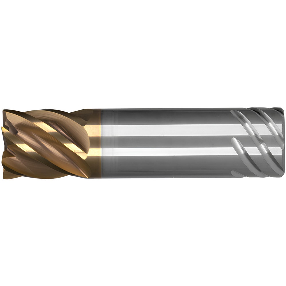 Corner Radius End Mill: 1" Dia, 2-1/2" LOC, 0.1900" Radius, 6 Flute, Solid Carbide