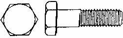 Hex Head Cap Screw: M22x2.5, 50.00 mm Length Under Head, Grade 8.8 Steel, Zinc Finish