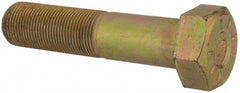 Hex Head Cap Screw: 1-14, 4-1/2" Length Under Head, Grade L9 Steel, Yellow Zinc Dichromate Finish