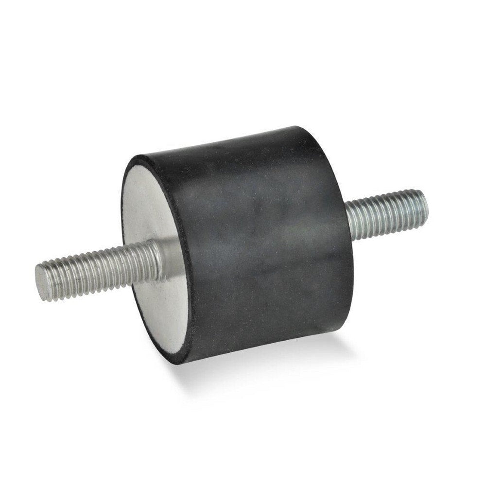 Vibration Isolators; Isolator Type: Stud/Stud; Insert Material: Zinc-Plated Steel; Isolator Material: Natural Rubber; Maximum Load Capacity: 19260.00 N; Top Diameter: 125.00; Bottom Diameter: 125; Thread Size: M16x2; Overall Width: 125 mm