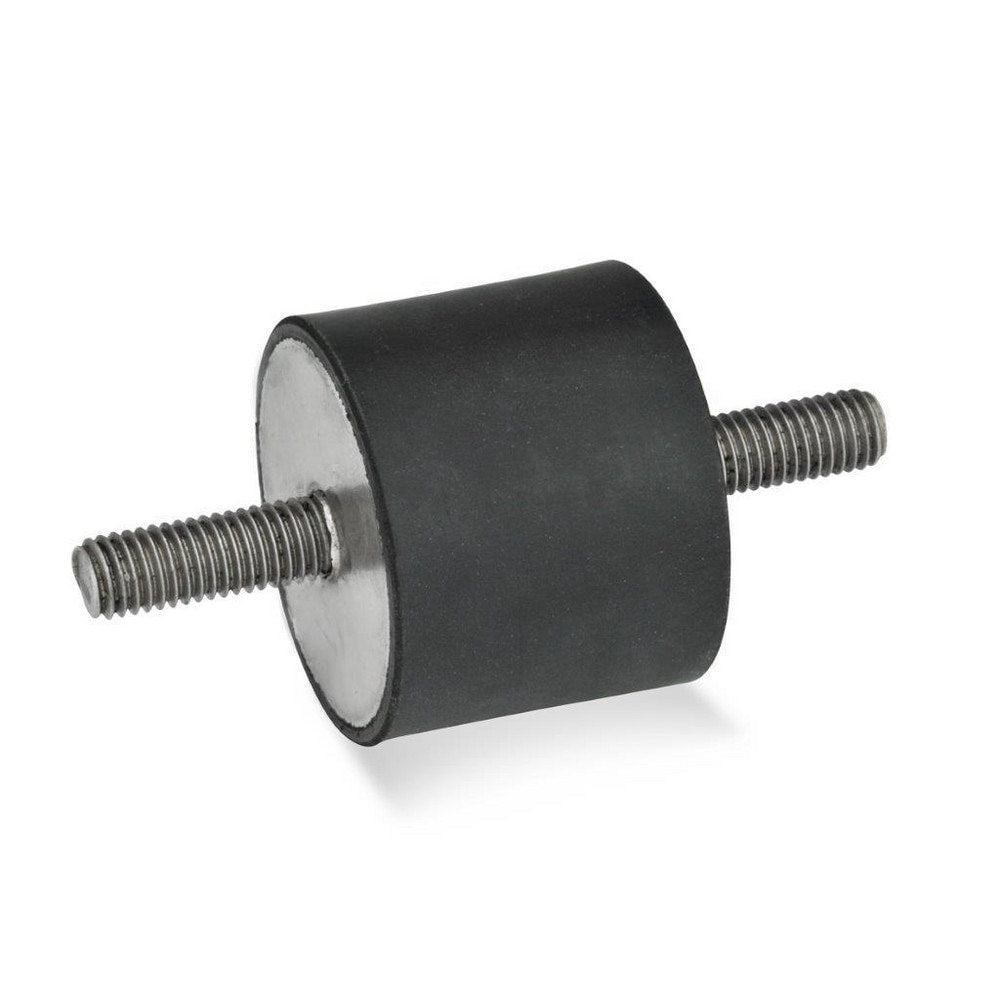 Vibration Isolators; Isolator Type: Stud/Stud; Insert Material: Stainless Steel; Isolator Material: Natural Rubber; Maximum Load Capacity: 1400.00 N; Top Diameter: 40.00; Bottom Diameter: 40; Thread Size: M8x1.25; Overall Width: 40 mm