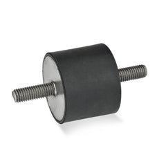 Vibration Isolators; Isolator Type: Stud/Stud; Insert Material: Stainless Steel; Isolator Material: Natural Rubber; Maximum Load Capacity: 4100.00 N; Top Diameter: 50.00; Bottom Diameter: 50; Thread Size: M10x1.5; Overall Width: 50 mm