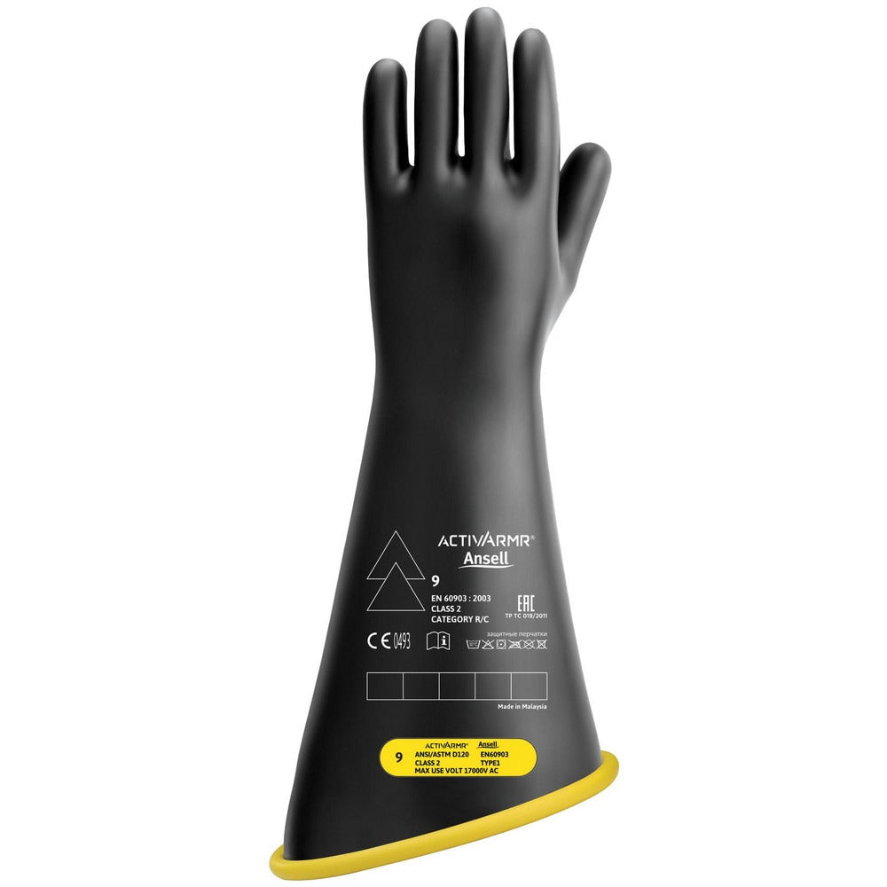 Rubber Linesman Gloves: Activarmr RIG218YBCC, Class 2, Size Large, 18" Long