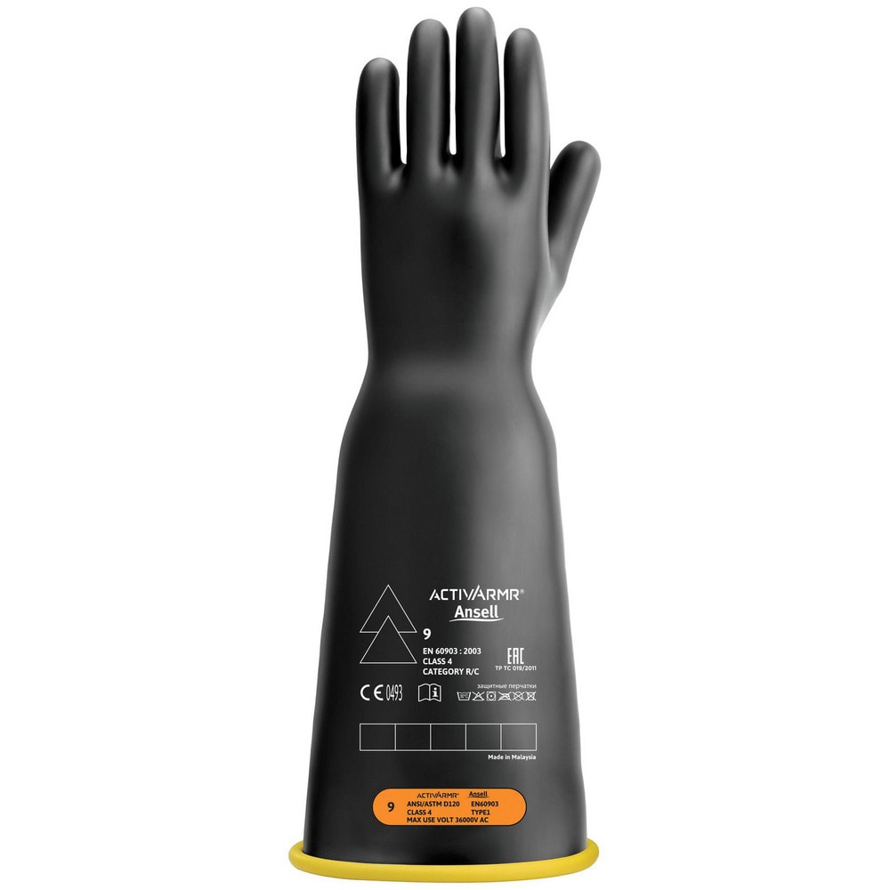 Rubber Linesman Gloves: Activarmr RIG418YBBC, Class 4, Size Large, 18" Long