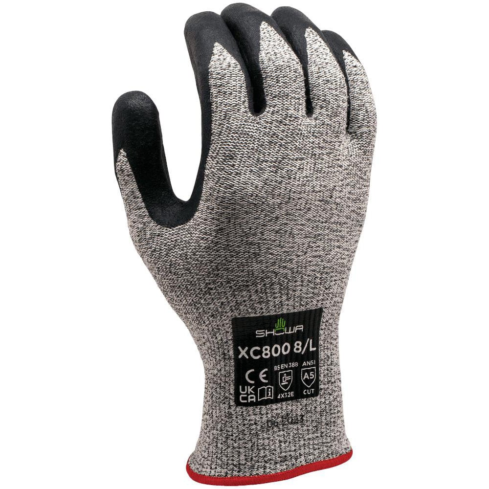 Cut & Abrasion-Resistant Gloves: SHOWA XC800, Size Small, ANSI Cut A5, ANSI Puncture 0, Nitrile, HPPE & Steel