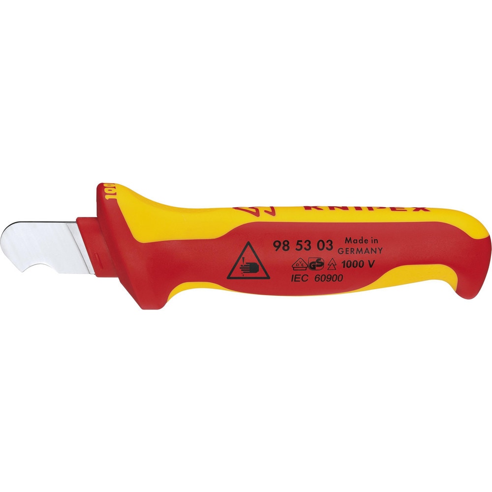 Fixed Blade Knives; Trade Type: Slicing; Blade Type: Fixed, Straight; Blade Material: Special Tool Steel; Blade Length: 1; Overall Length: 7.50; Handle Material: 1000V Insulated, Comfort grip