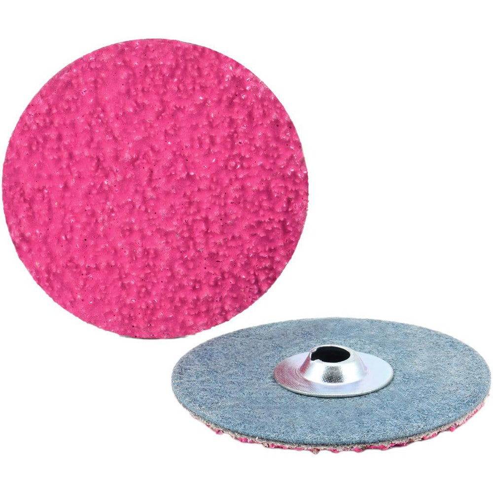 Quick-Change Disc: Type S, 2" Dia, 36 Grit, Ceramic Alumina, Coated