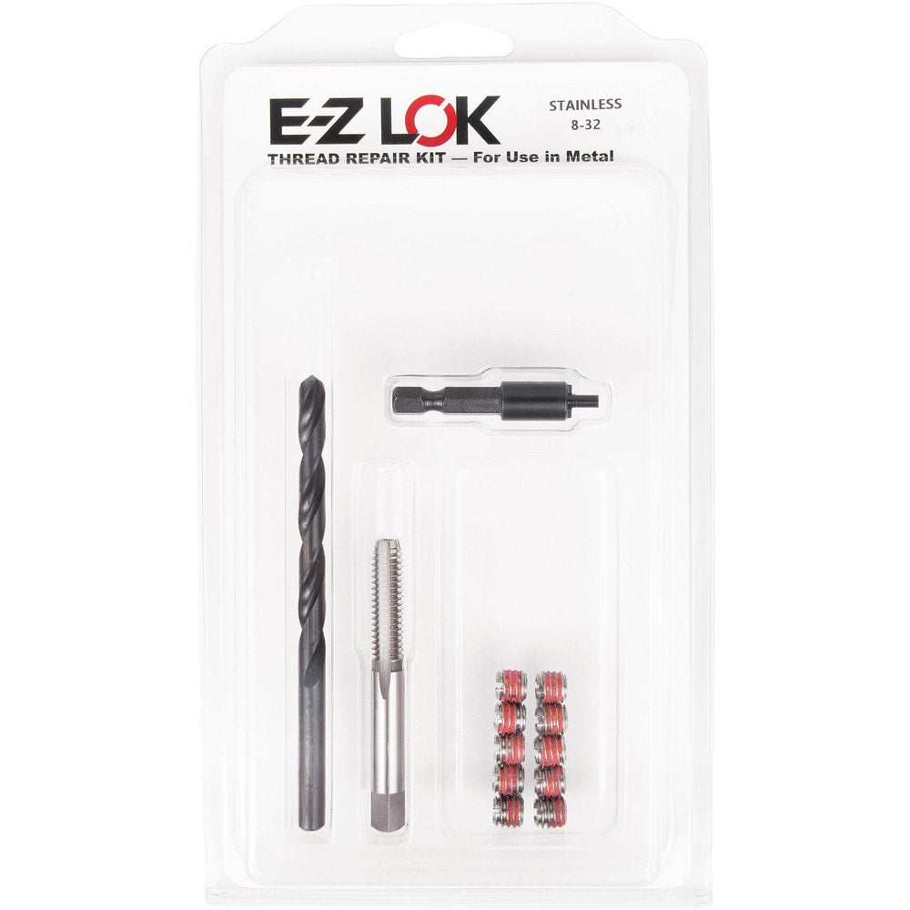 Thread Repair Kits; Kit Type: Thread Repair; Insert Thread Size (Inch): #8-32; Includes Drill: Yes; Includes Tap: Yes; Includes Installation Tool: Yes; Includes Tang Removal Tool: No