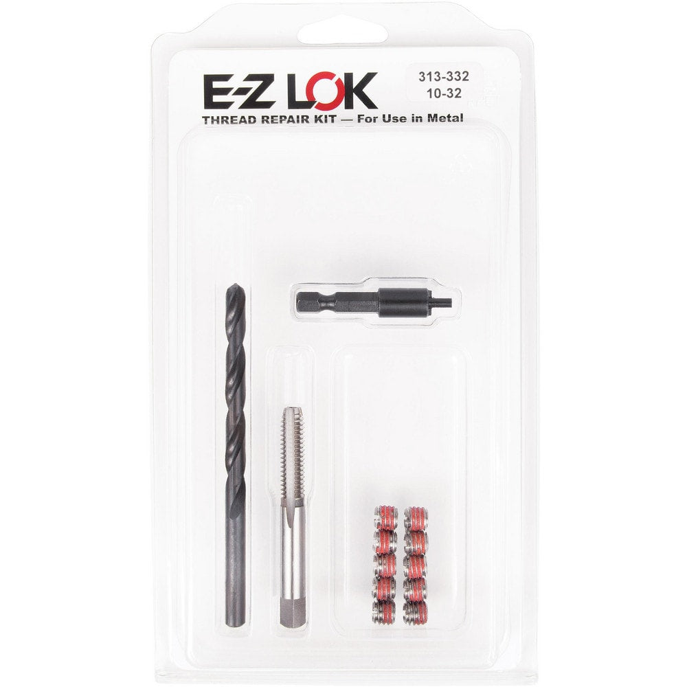 Thread Repair Kits; Kit Type: Thread Repair; Insert Thread Size (Inch): #10-32; Includes Drill: Yes; Includes Tap: Yes; Includes Installation Tool: Yes; Includes Tang Removal Tool: No