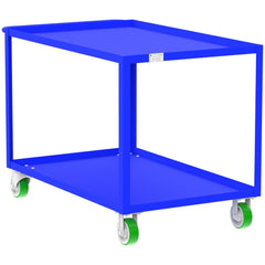 Shelf Utility Cart: 53" Long, 30" Wide, Steel, 2000 lb Capacity, Blue