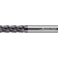 Corner Radius End Mill: 1/4" Dia, 3/8" LOC, 0.0150" Radius, 4 Flute, Solid Carbide