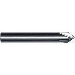 Chamfer Mill: 3/8" Dia, 3/8" Shank Dia, 90.00 deg, 4 Flute, Solid Carbide, Single End