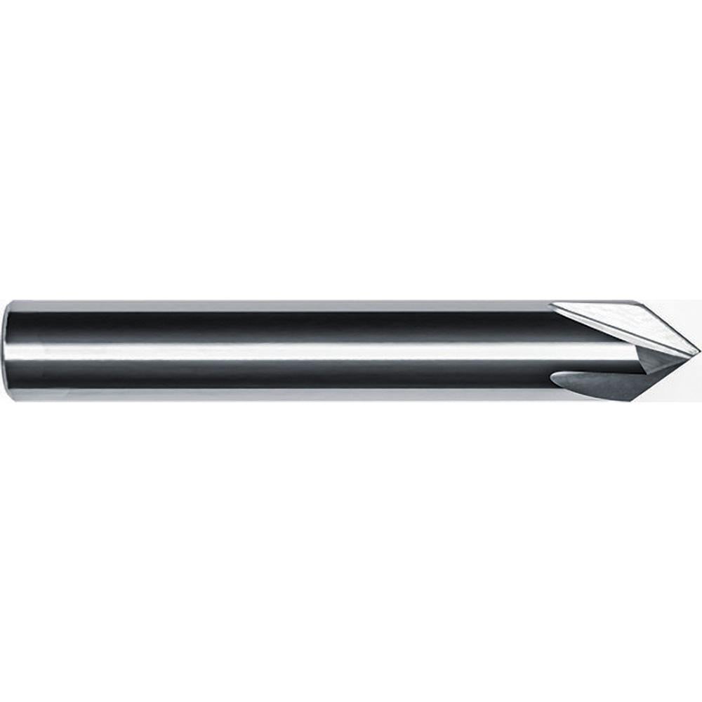 Chamfer Mill: 1/2" Dia, 1/2" Shank Dia, 120.00 deg, 4 Flute, Solid Carbide, Single End