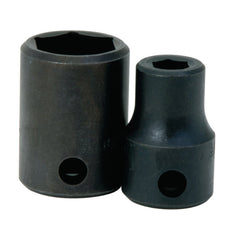 Impact Socket: 1/2" Drive, 15 mm Socket, Hex Drive