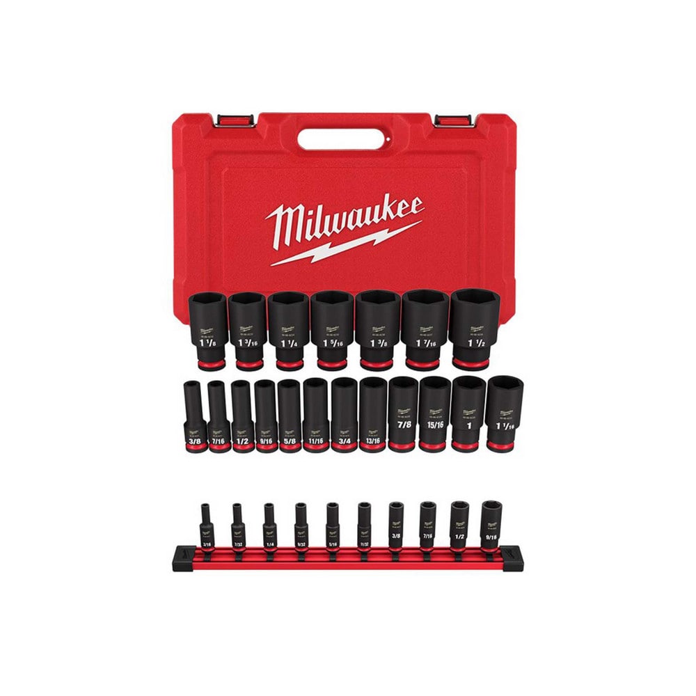 Socket Sets; Set Type: Socket Set, Deep; Measurement Type: Inch; Drive Size: 1/4; Minimum Size (Inch): 3/16