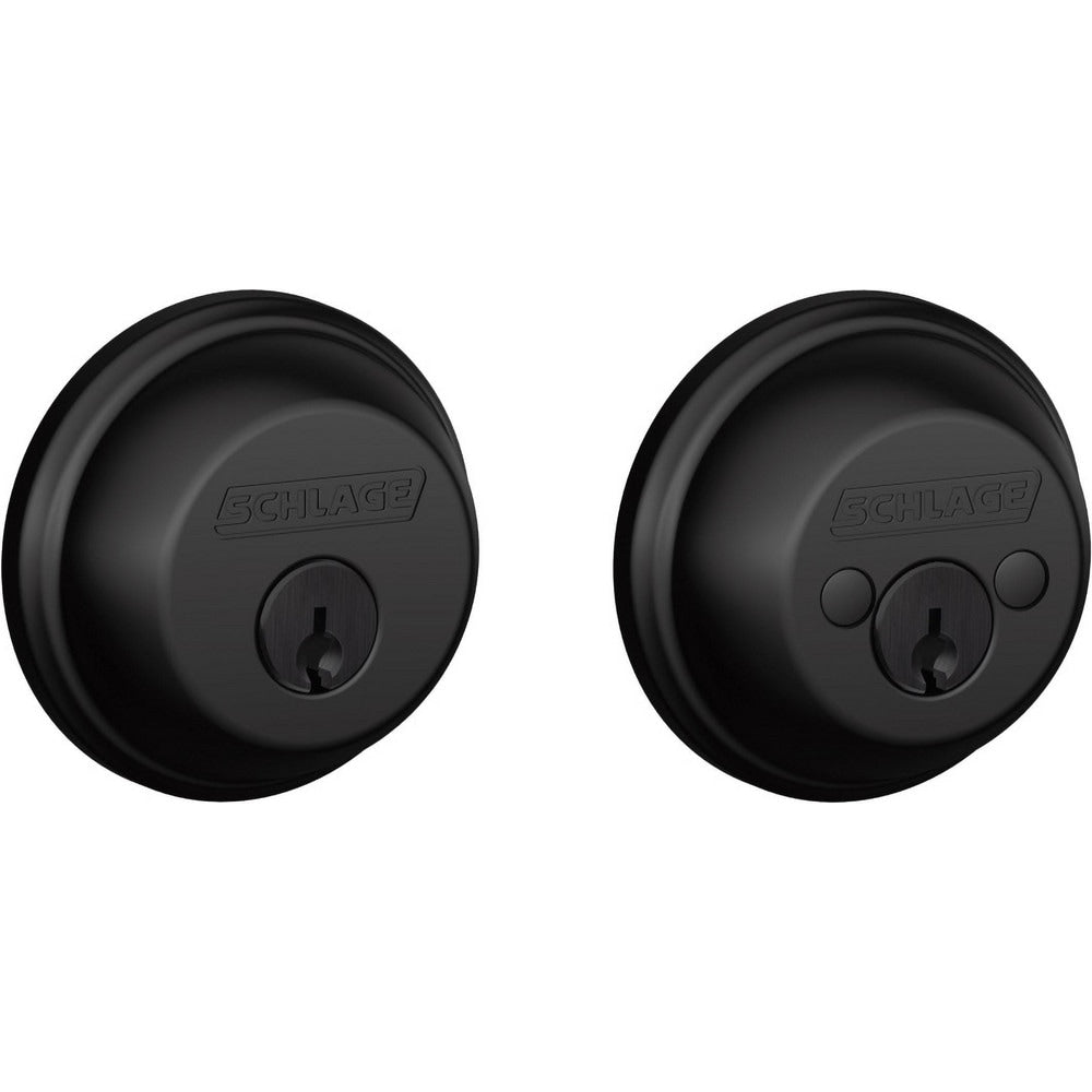 Deadbolts; Deadbolt Type: Deadbolt; Lock Type: Double Cylinder; Key Type: Schlage C; Mount Type: Through Hole; Material: Metal; Minimum Door Thickness: 1.375 in; Maximum Door Thickness: 1.75; Finish: Matte Black