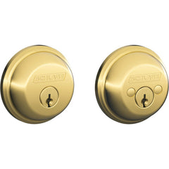 Deadbolts; Deadbolt Type: Deadbolt; Lock Type: Double Cylinder; Key Type: Schlage C; Mount Type: Through Hole; Material: Metal; Minimum Door Thickness: 1.375 in; Maximum Door Thickness: 1.75; Finish: Brass