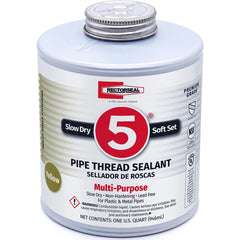 Threaded Pipe Sealants; Form: Paste; Container Size: 1 qt; Container Type: Can; Color: Yellow; Viscosity: 40000 cp; Application: Threaded Galvanized Steel, Iron, Brass, Copper, Aluminum, Stainless Steel, Polyethylene, Reinforced Fiberglass