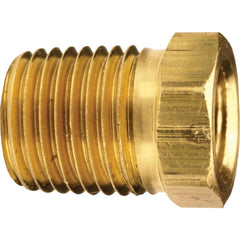 Brass & Chrome Pipe Fittings; Fitting Type: Reducer Bushing Male to Female; Fitting Size: 1/2 x 1/8; End Connections: MNPT x FNPT; Material Grade: CA360; Connection Type: Threaded; Pressure Rating (psi): 1000; Fitting Shape: Straight; Thread Standard: NPT