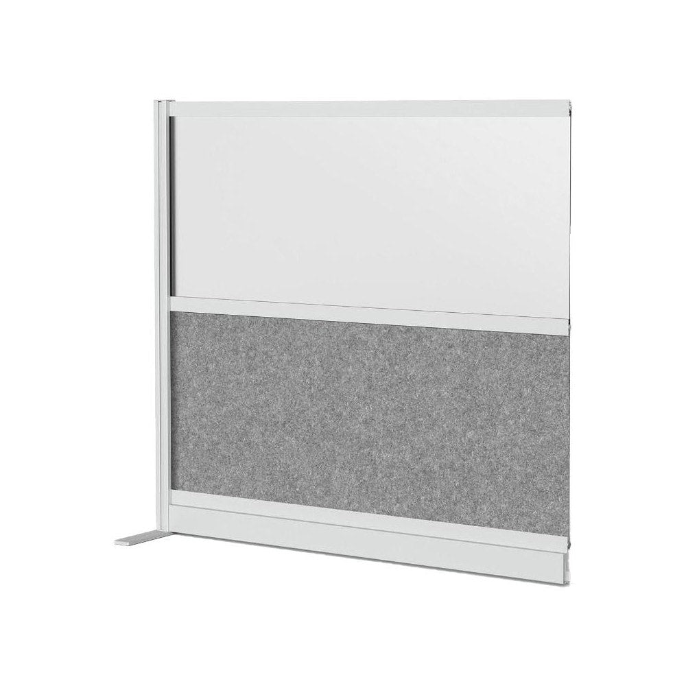 Office Cubicle Partitions; Office Cubicle Partition Type: Modular Wall Room Divider; Color: Gray, Frosted; Material: Aluminum; Mount Type: Freestanding; Height (Inch): 48; Width (Inch): 53; Thickness (Inch): 1-3/4