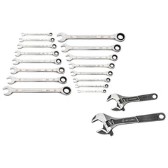 Combination Wrench Set: 18 Pc