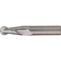 Ball End Mill: 1/2" Dia, 1" LOC, 2 Flute, High Speed Steel