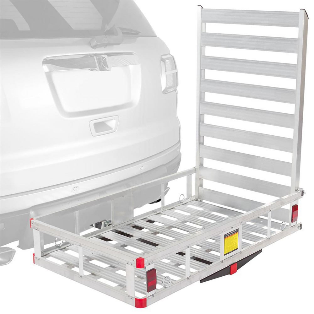 Trailer & Truck Cargo Accessories; Type: Cargo/Mobility Carrier w/Ramp; For Use With: 2" Receivers; Material: Aluminum; Length: 48; Width (Inch): 38-1/4; Color: Silver; Load Capacity (Lb.): 500.000