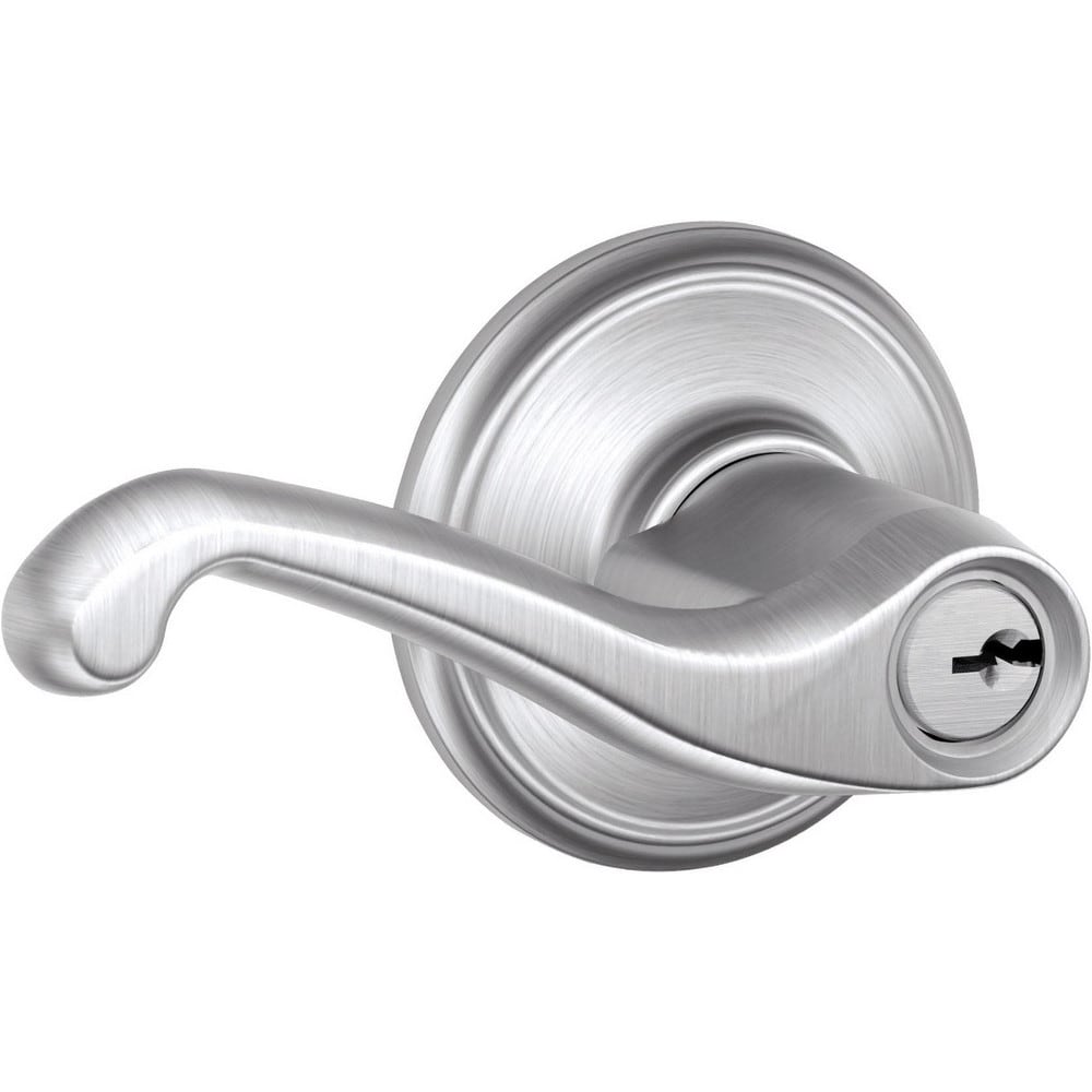 Lever Locksets; Lockset Type: Tubular Lock; Key Type: Schlage C; Back Set: 2-3/8 & 2-3/4; Cylinder Type: Schlage C Keyway; Material: Metal; Door Thickness: 1 3/8 - 1 3/4; Finish: Satin Chrome