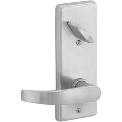 Lever Locksets; Lockset Type: Interconnected Locks; Key Type: Key; Back Set: 2-3/8 & 2-3/4; Cylinder Type: Schlage C123 Cylinder; Material: Metal; Door Thickness: 1-3/4; Finish: Satin Chrome