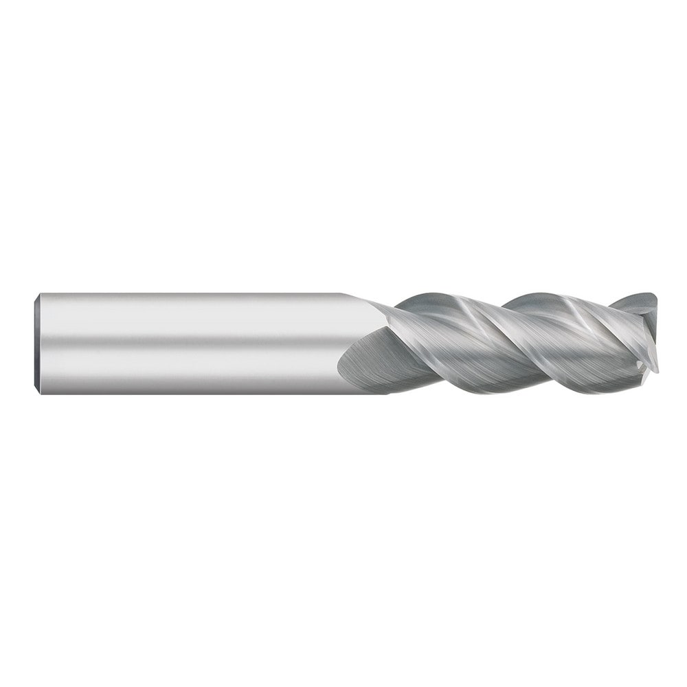 Corner Radius End Mill: 3/16" Dia, 5/8" LOC, 0.0100" Radius, 3 Flute, Solid Carbide