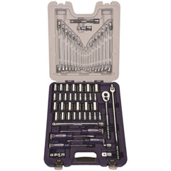 Combination Hand Tool Set: 61 Pc, Socket, Wrench & Screwdriver Set