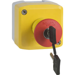 Pushbutton Control Stations; Control Station Type: Control Station; Number of Operators: 1; Legend Markings: No Legend; Switch Action: Turn to Release; Contact Configuration: 1NC; Operator Type: Mushroom Head