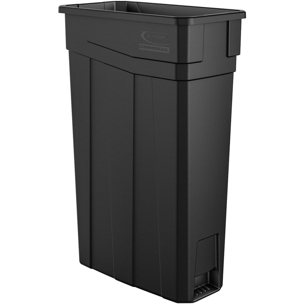 Trash Cans & Recycling Containers; Type: Trash Can; Container Capacity: 23; Container Shape: Rectangle; Lid Type: None; Container Material: HDPE; Color: Black; Material: HDPE