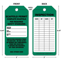 Inspection Tag: Rectangle, 6-1/4" High, Synthetic Paper, "Blank"