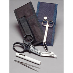 Medical Instruments; Type: Holster Set; Includes: 7-1/4" EMS shears, 5-1/2" Bandage Scissors, 1st Response Holster, 4-1/2" Splinter Forceps, Disposable Penlight; Additional Information: Measures 7-1/2" x 3" x 3/4"