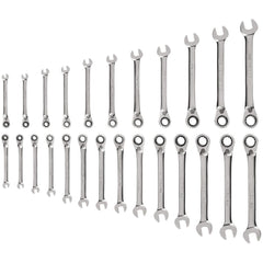 Ratchet Set & Combination Wrench Set: 25 Pc, Inch & Metric