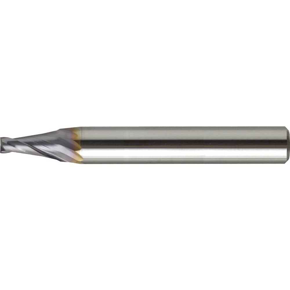 Tapered End Mill: 7 deg Angle per Side, 0.20 mm Small Dia, 0.80 mm LOC, 4 Flute, Square End