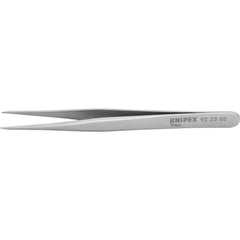 Tweezers; Tweezer Type: Fine Point; Pattern: Smooth Pointed Tip and Serrated Bent Tip; Material: Titanium; Tip Type: Pointed; Tip Shape: Pointed; Overall Length (Inch): 4-3/4; Grip Style: Smooth