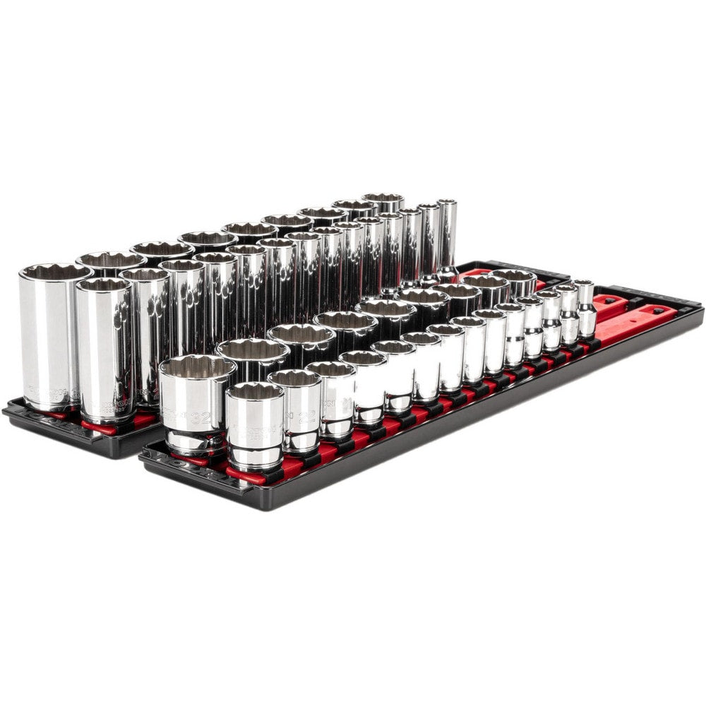 Deep Standard Socket Set Socket Set: 46 Pc, 10 to 32" Socket