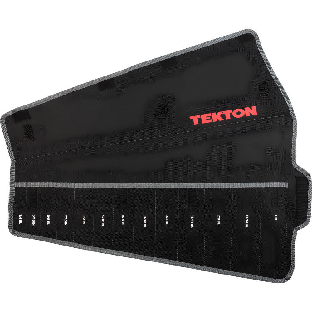 Tool Pouches & Holsters; Holder Type: Rollup Pouch; Tool Type: Tekton Ratcheting Combination Wrench; Closure Type: Hook & Loop; Material: Polyester; Color: Black; Hand: Neutral; Belt Included: No