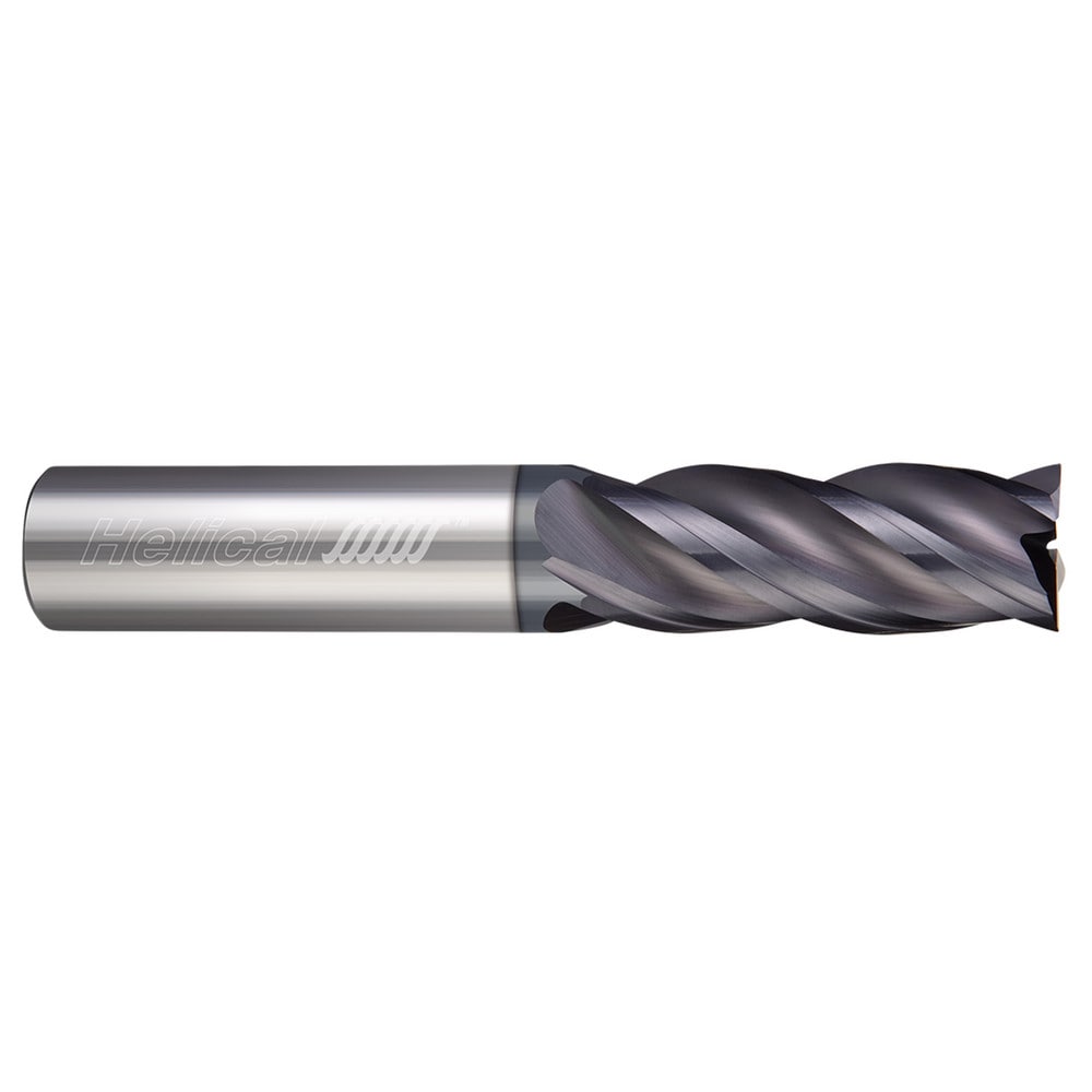 Square End Mill: 1/2" Dia, 1" LOC, 4 Flute, Solid Carbide