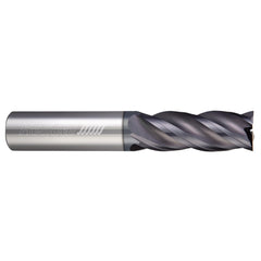 Square End Mill: 1/2" Dia, 1" LOC, 4 Flute, Solid Carbide