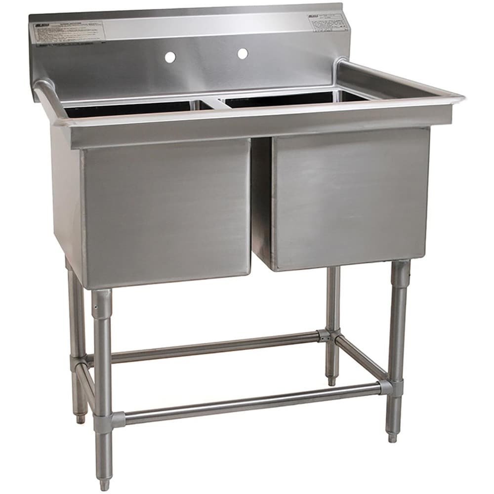 Sinks; Mounting Location: Free-Standing; Number Of Bowls: 2; Material: Stainless Steel; Faucet Included: No; Faucet Type: No Faucet; Depth (Inch): 14; Valve Design: No Valve