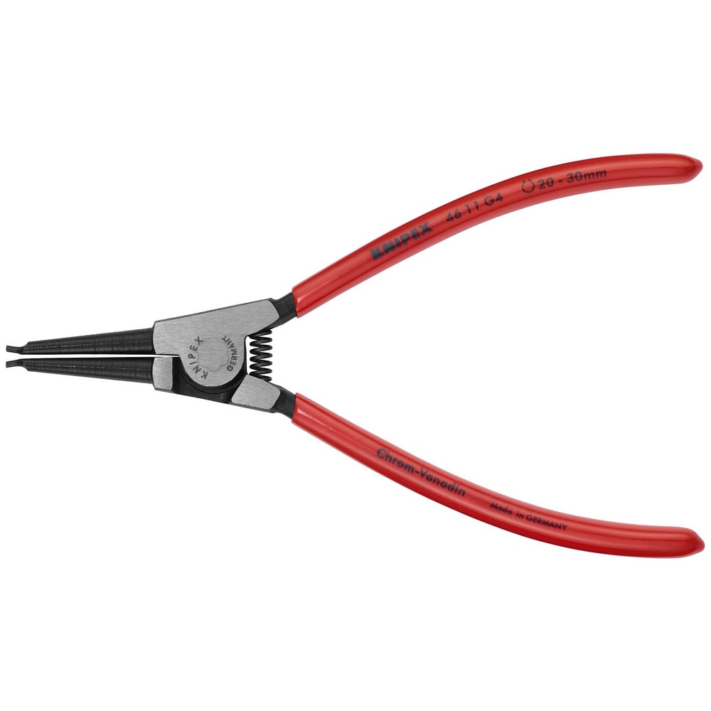 Retaining Ring Pliers; Type: Fitting Grip Rings; Tip Angle: 0; Ring Diameter Range (Inch): 25/32 to 1-3/16; Overall Length (Inch): 7-1/4