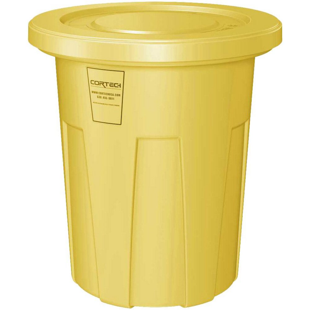 Trash Cans & Recycling Containers; Product Type: Trash Can; Type: Cortech Cobra Trash Can; Container Capacity: 35 Gallons; Container Shape: Round; Lid Type: No Lid; Container Material: Polyethylene; Color: Yellow; Material: Plastic