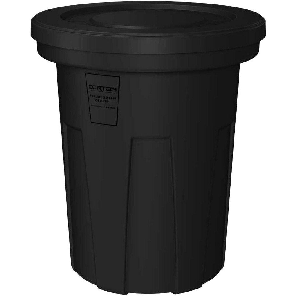 Trash Cans & Recycling Containers; Product Type: Trash Can; Type: Cortech Cobra Trash Can; Container Capacity: 40 Gallons; Container Shape: Round; Lid Type: No Lid; Container Material: Polyethylene; Color: Black; Material: Plastic