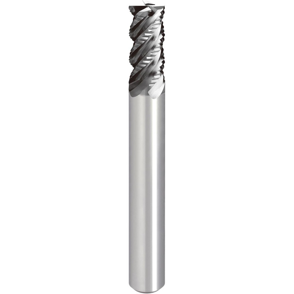 Roughing End Mill: 5.00 mm Dia, 3 Flute, Variable Pitch, 0.30 mm Corner Radius, Single End, Solid Carbide, Chipbreaker