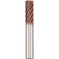 Corner Radius End Mill: 16.00 mm Dia, 40.00 mm LOC, 2.00 mm Radius, 7 Flute, Solid Carbide