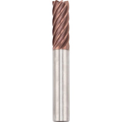 Corner Radius End Mill: 16.00 mm Dia, 64.00 mm LOC, 2.00 mm Radius, 7 Flute, Solid Carbide