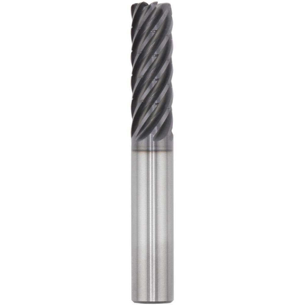 Corner Radius End Mill: 16.00 mm Dia, 64.00 mm LOC, 2.00 mm Radius, 7 Flute, Solid Carbide